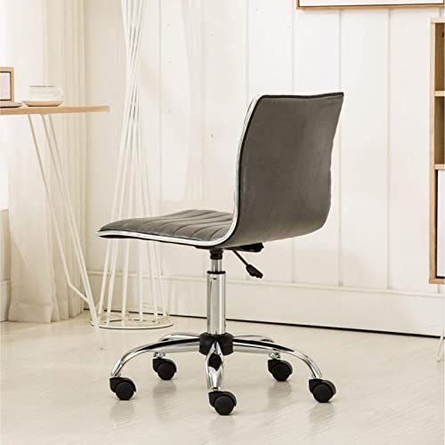 Farmahar Adjustable Air Lift Office Chair, Armless Desk Chair, Metal Frame, 360 Swivel, Suitable For Home, Apartment, Office, Etc, Gray #TOP5