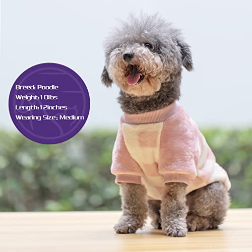 Cyeollo Valentines Day Dog Sweatshirt Winter Dog Sweater Flannel Buffalo Plaid Warm Dog Clothes For Small Dogs Size L #TOP1