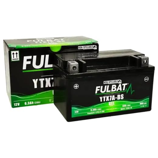 Fulbat - Batería moto Gel YTX7A-BS/FTX7A-BS 12V 6Ah