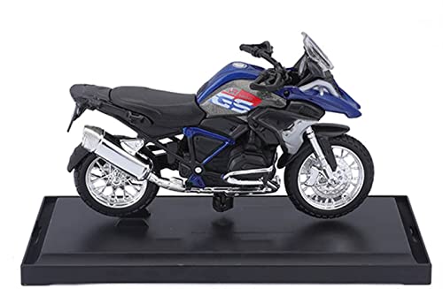 Moto de course BMW R1250 GS miniature 1:18 modèle réduit métal avec amortisseur