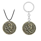 RuBeru 2 collares de anime Uncharted para cosplay, niños y niñas, llavero de oro antiguo, Zinc