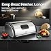 Flexzion Stainless Steel Bread Box for Kitchen Countertop (13 inch) Metal Bread Storage with Roll Up Lid & Front Window for Restaurant & Homemade Cakes, Buns, Pastries, Pancakes, Cookies