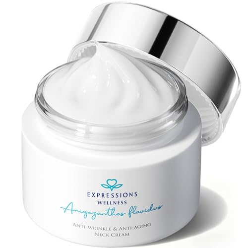 EXPRESSIONS WELLNESS Neck Firming Cream: Tighten and Lift Neck Cream with Retinol, Collagen & Peptides, Anti-Aging Wrinkle Moisturizer for Face, Neck, Chest & Décolleté, 1.76 OZ