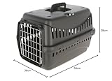 Kerbl Pet Transportbox Expedion ECO, 58x38x38cm, schwarz, für Tiere bis 11kg, recycelter Kunststoff, Katzen und kleine Hunde, Tiertransport