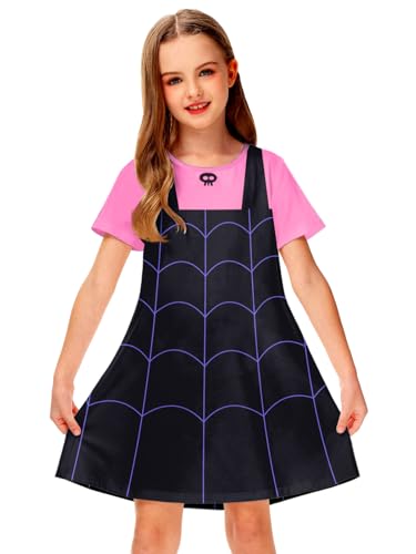 Deerose Girl Halloween Dresses Short Sleeve Summer Tropical Tshirt Dress 3-14 Years3