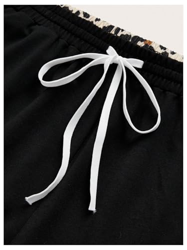 Floerns Women's Y2k Baggy Sweatpants Cheetah Drawstring Waist Leopard Wide Leg Street Pants4