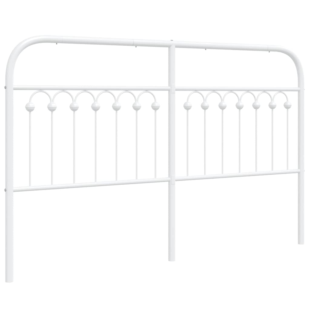 vidaXL White Metal Headboard 160 cm, Headboard Bed, White Headboard, Double Headboard, Metal Headboard, High Headboard, Headboard for Double Bed