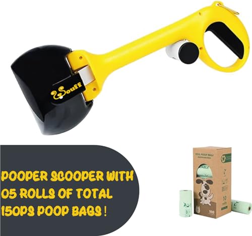 Dog and Puppy Pooper Scooper Large 44cm Convenient Long Handle Dispenser with 5-Rolls 150Pieces Poop Waste Bag Bundle for Waste Cleanup Waste Bag Easy to Clean Portable Heavy Duty Plastic Safety Guard Dog and Puppy Pooper Scooper Large 44cm Convenient Long Handle Dispenser with 5-Rolls 150Pieces Poop Waste Bag Bundle for Waste Cleanup Waste Bag Easy to Clean Portable Heavy Duty Plastic Safety Guard