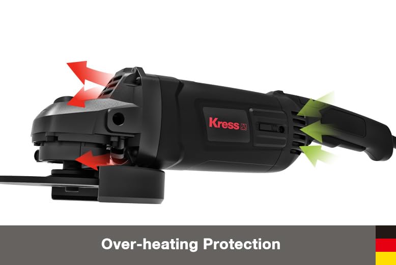 Image of Kress KU730 2200W 180mm Angle Grinder | 8400 RPM High-Speed Electric Grinder with Spindle Lock, Waterproof Design & Auxiliary Handle | Heavy-Duty Tool for Cutting, Grinding & Polishing