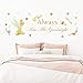 Runtoo Pegatinas de Pared Flores Hada Stickers Adhesivos Vinilo Frases Always Kiss Me Goodnight Decorativas Dormitorio Habitacion Bebe