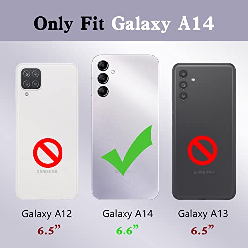Image of for Samsung A14 5g Case, Galaxy A14 5g Case for Women Gradual Change Glitter Crystal Soft Butterfly Floral Heart Clear Protective Cover with Strap for Samsung Galaxy a14 5g (Purple)