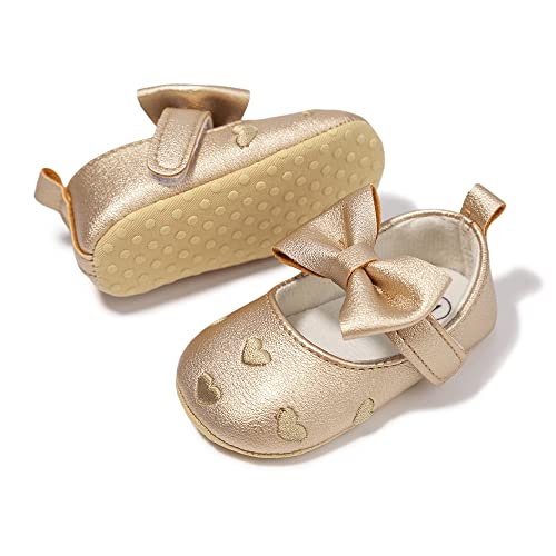 Image of Meckior Infant Baby Girls Soft Sole Bowknot Princess Wedding Dress Mary Jane Flats Prewalker Newborn Light Baby Sneaker Shoes