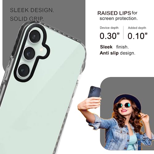 Image of A rtistque Ultra Stylish Back Cover Case for Samsung Galaxy S23 FE 5G | Premium Shockproof TPU | Protective Design | Samsung S23 FE Bumper Back Cover - Black,Transparent