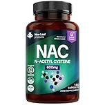 NAC N-Acetyl-Cysteine 600mg Capsules N-Acetyl Cysteine Nutritional Supplements 180 NAC Capsules - Nac Supplement High Bioavailability Amino Acid - Vegan Friendly - Made in UK by New Leaf