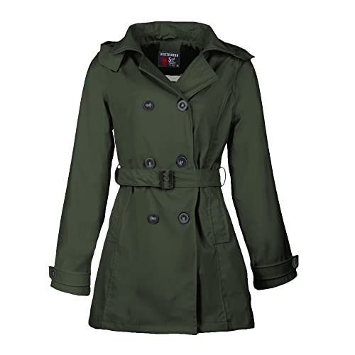 Breizh Ocean - Ciré imperméable CARNAC, coupe Trench, capuche amovible - Femme - du XS au 3XL (Kaki, M) Cover