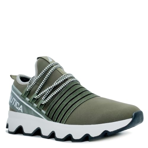 Nautica Women Fashion Sneaker Lace-Up Jogger Running Shoe-Zambak-Olive Size-8.5