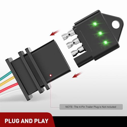 Image of Nilight 4 Way Flat Trailer Wiring Circuit Tester Male End