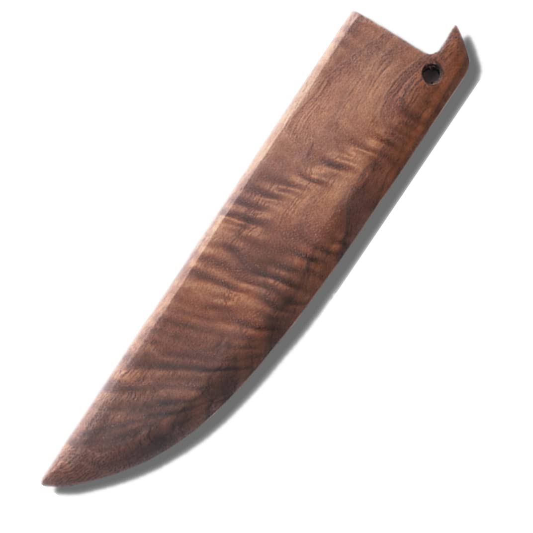 Aibote Handmade Natural Black Walnut Wood Steak Knife Sheath 5 inch,Magnetic Knives Case Holder Protector Wooden Cover