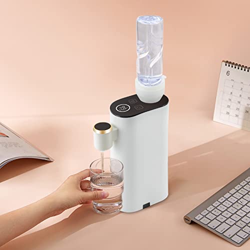 QIANMOON Mini Portable Instant Hot Water Dispenser, 1500W Portable Water Warmer, Mineral/Bottled Water Dispenser with 5 Temperature Control, for Kitchen, Office, Travel RV