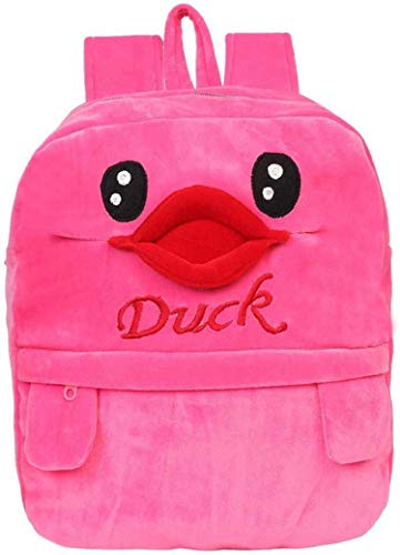 Image of blue tree Cute Boy's and Girl's Plush Bag Medium Quality Full Embroidery Designs Mini Travel Backpack Mango (Mango-Pink Duck)