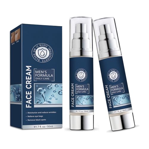 6 in 1 Face Cream for Men Organic Mens Anti Aging Wrinkle Face Cream for All Skin Care Natural Moisturiser(2Pcs)
