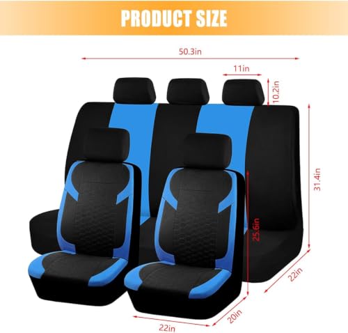 Housses de siège Auto Jeep Renegade 2015-2025 kit complet bleu - 6