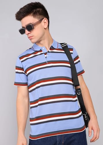 Image of INKKR Highflay Striped Men Regular Fit Polo Neck T-Shirt Combo