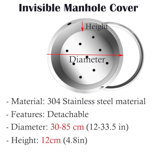 Couvercle de drain extérieur invisible en inox pour votre jardin - 3