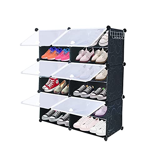 Werkweit Portable Shoe Storage 6-Tier Shoes Rack 24 Pairs Plastic Cube Storage Tower Shelves For Storage Shoe Cabinet Shoe Rack For Entryway, Hallway And Closet For Shoes, Slippers, Boots Storage #TOP2