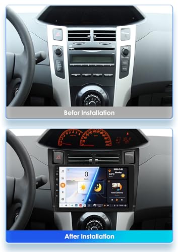 Autoradio GPS pour Yaris 2005-2012 Android 15.0 Écran 9 Pouces Carplay Sans Fil - 2