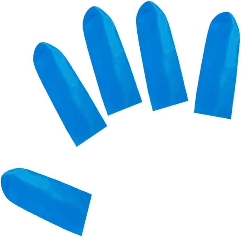 Small Size Nitrile Finger Cots Not Allergic Disposable Finger Set for Beauty Care, Handicrafts, Electronic Repair,Lens Repair, Pet Cleaning 100PCS(Blue))