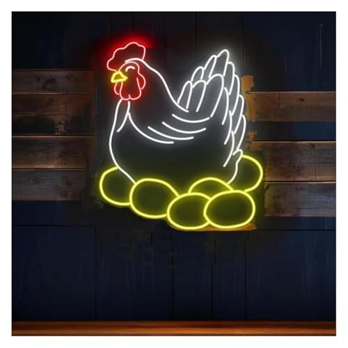 Enseignes au néon d'art suspendues Poule lumineuse neon regolabile 53cmx57cm da parete