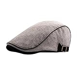 2025 Simplicity Boinas Newsboy Caps Men Casual Cotton Berets Hats Bone Masculino Flat Cap Autumn Adjustable Cabbie Hat Fit for Women(Light Coffee)