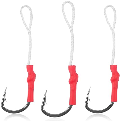 Hameçons d'aide en acier inoxydable SILANON 3/0 haute résistance avec ligne tressée PE