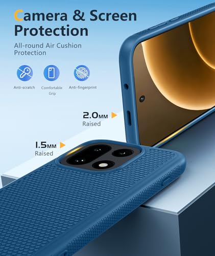 Image of FNTCASE for OnePlus 15 Case: 14FT Heavy Duty Military Grade Drop Protection for One Plus 15 Case with Screen Protector, Non-Slip Anti-Fingerprint Shockproof Matte Soft TPU Phone Cover - Blue
