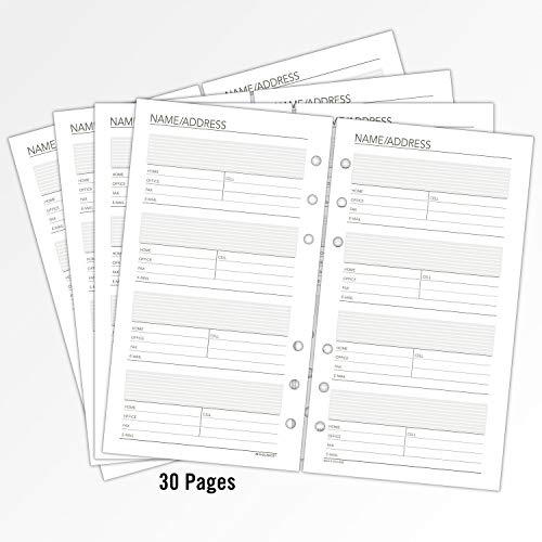 At-A-Glance Day Runner Telephone And Address Pages, Refill, Loose-Leaf, Undated, For Planner, 3-3/4" X 6-3/4", Size 3, 30 Sheets/Pack (013-230) #TOP3