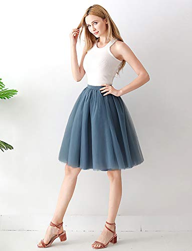 Cibelle Women's A Line Short Knee Length 6 Layer Tutu Tulle Prom Party Skirt2