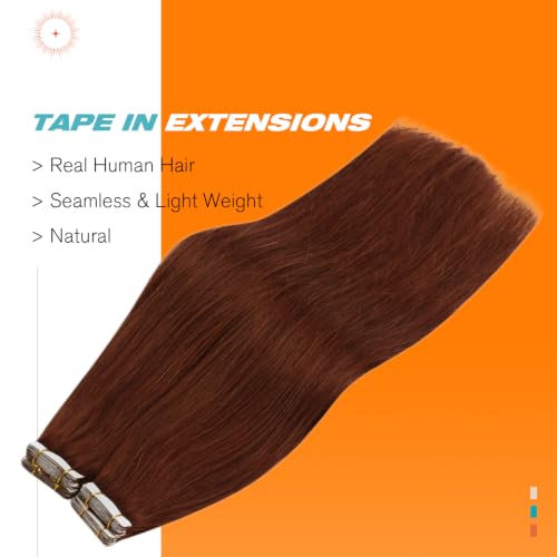 Image of Sunny Hair Tape in Hair Extensions Human Hair Medium Mahogany Brown