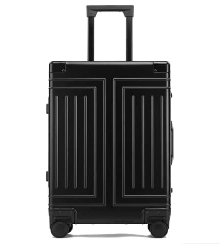 Erlun All-Aluminum-Magnesium Trolley Case, Zip-Free Luggage, Built-In Tsa Lock, Suitcase With Spinner Wheels (Black (All Aluminum Ultimate), 20Inch) #TOP1