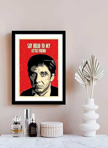Image of Good Hope Matte paper 300 GSM Scarface Al Pacino (Framed Poster10x13inch, red)