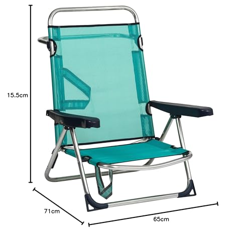 Alco - Silla Cama Playa Aluminio Fibreline Color Azul Turquesa (607ALF-0030)