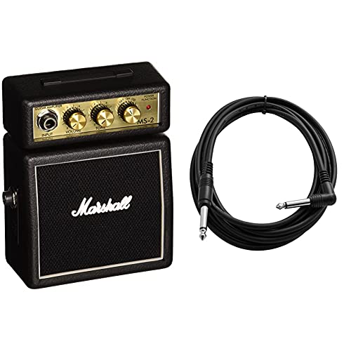 Marshall MS-2 Micro Amp Mini amplificateur 2 Watts pour Guitare & Tiger GAC42 3m Câble de guitare – Jack – Jack Coudé - Les Beatles, Paul McCartney, John Lennon, RIngo Starr, George Harrison Marshall MS-2 Micro Amp Mini amplificateur 2 Watts pour Guitare & Tiger GAC42 3m Câble de guitare - Jack - Jack Coudé