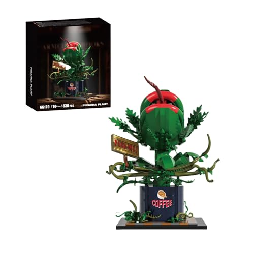 VizBrou Audrey II Piranha Plant Flower Building Blocks Set Toys, Little Shop of Horrors Cannibal Building Model Kit, Collectible Gift for TV Fans Gift Children Birthday Christmas Halloween 838+PCS