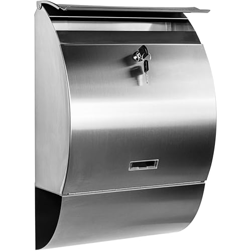 STILISTA Wandbriefkasten, V2A Edelstahl, Zeitungsfach, Modellwahl, Halbrund