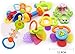 WISHTIME 11PCS Baby rattles teethers for Newborn Toys, Gifts for Infants with Hand Development Rattle Toys and Giant Bottle for 0 3 6 9 12 Month Girl and boy