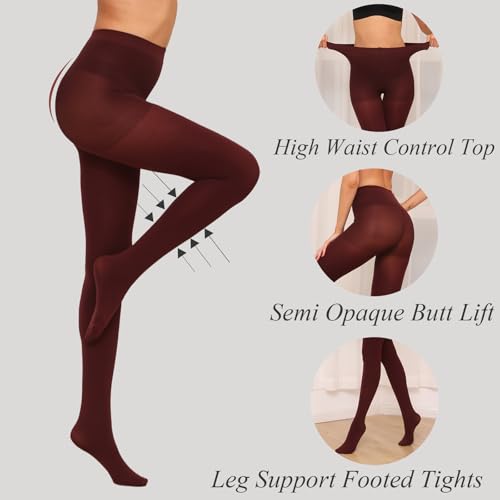 Image of HA WA Women 80D Opaque Tights High Waist Control Top Pantyhose