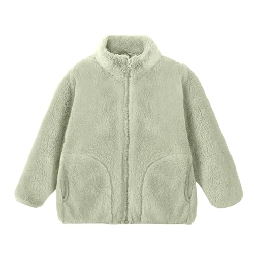 Girls Polar Fleece Jacket Zip Up Mock Neck Sweatshirt Warm Soft Sherpa Outwear Fall Winter Coat with Pockets Kids Clothes3
