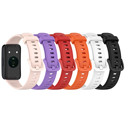 Wrist Strap Compatible with Huawei Band 10/9/8 Smart Watch - Sport Strap Quick Release Replacement Wristband for Woman Man (6 Pack A)