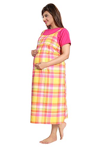 Image of Soulemo Women's Cotton Checkered Maternity Dres