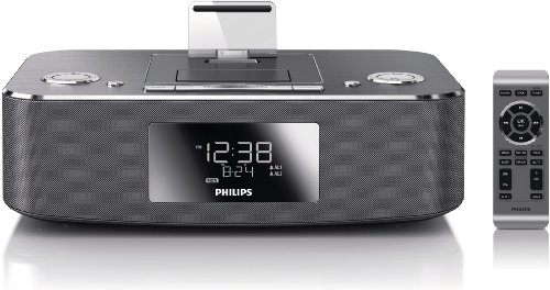 Philips DC390/37 Dual-Docking 30-Pin iPod/iPhone/iPad Alarm Clock Speaker Dock